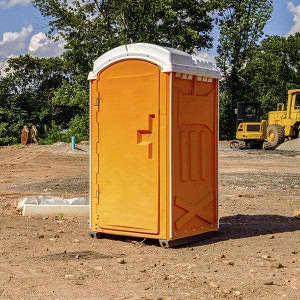 can i customize the exterior of the porta potties with my event logo or branding in New Baden